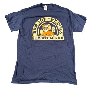 Run for the Dogs 5K‎ Virtual Run Blue T-Shirt Animal Lover Dog Graphic 243